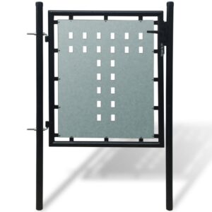 Čierna jednokrídlová plotová brána 100x150 cm