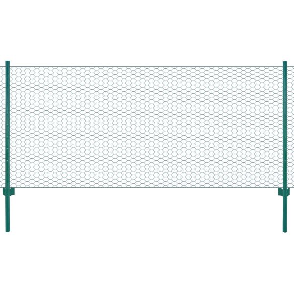Drôtené pletivo so stĺpikmi zelené 25x0,5 m oceľové