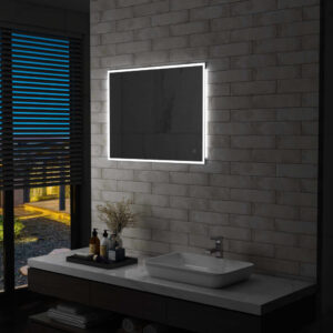 Kúpeľňové LED nástenné zrkadlo s dotykovým snímačom 80x60 cm