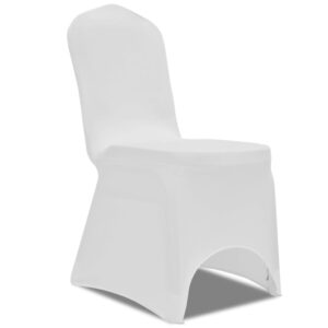 Naťahovací návlek na stoličku, 100 ks, biely