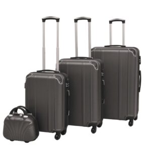 Sada 4 cestovných kufrov z tvrdým krytom, antracitová
