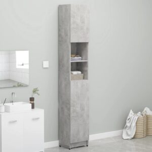 Skrinka do kúpeľne, betónovo sivá 32x25,5x190 cm, drevotrieska