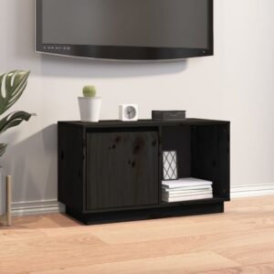 TV skrinka čierna 74x35x44 cm masívna borovica