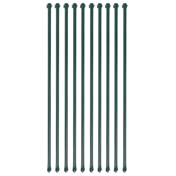 Záhradné kovové stĺpiky, 10 ks, 1 m, zelené