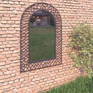 Záhradné zrkadlo klenuté 50x80 cm čierne