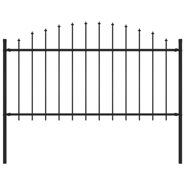 Záhradný plot s hrotmi, oceľ (1,25-1,5)x1,7 m, čierny