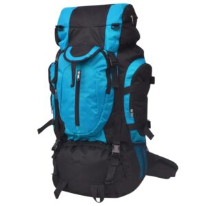 Turistický batoh XXL, 75 l, čierny a modrý