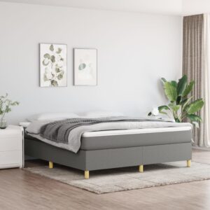 Boxspring posteľ s matracom tmavosivá 160x200 cm látka