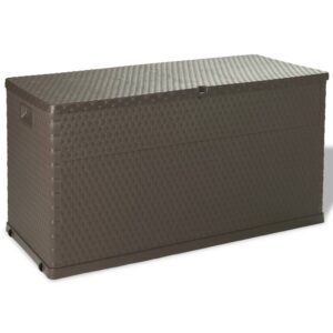 Záhradný úložný box, hnedý 120x56x63 cm, PP ratan