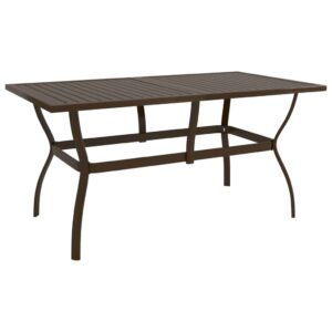 Záhradný stôl hnedý 140x80x72 cm oceľ