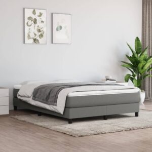 Boxspring posteľ s matracom tmavosivá 140x200 cm látka