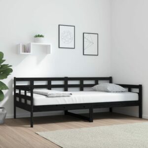 Denná posteľ čierna borovicový masív 90x190 cm