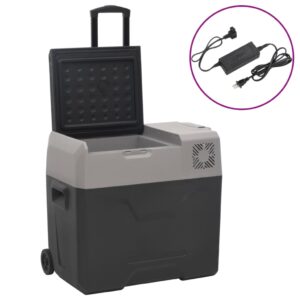 Chladiaci box s kolieskom a adaptérom čierno-sivý 50 l PP