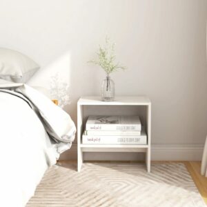 Nočný stolík biely 40x30,5x40 cm borovicový masív