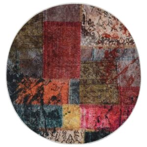 Prateľný koberec patchwork φ120 cm viacfarebný protišmykový