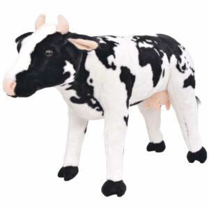 Stojaca plyšová hračkárska kravička, čierno biela XXL