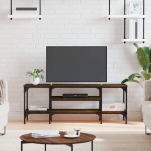 TV skrinka hnedý dub 121x35x45 cm kompozitné drevo a železo
