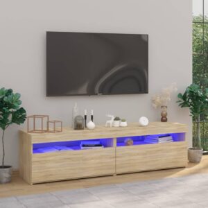 TV skrinky 2 ks s LED svetlami dub sonoma 75x35x40 cm