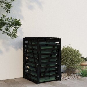 Úložný box pre odpadkový kôš čierny 84x90x128,5 cm borovica