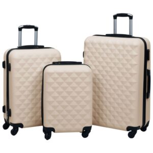 Súprava cestovných kufrov s tvrdým krytom 3 ks zlatá ABS