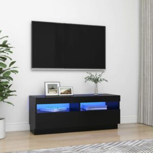 TV skrinka s LED svetlami čierna 100x35x40 cm