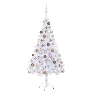 Osvetlený umelý vianočný stromček+gule 120 cm, 230 vetvičiek