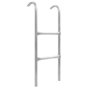Dvojstupňový rebrík k trampolíne, oceľ, strieborný 72 cm