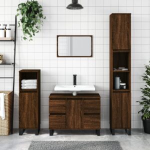 Kúpeľňová skrinka hnedý dub 30x30x100 cm kompozitné drevo