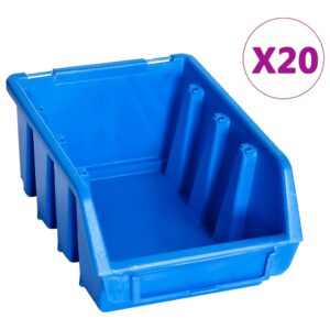 Stohovacie úložné nádoby 20 ks modré plastové