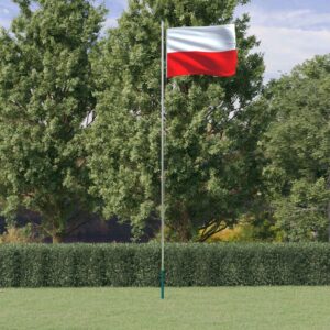 Vlajka Poľska a tyč 6,23 m hliník