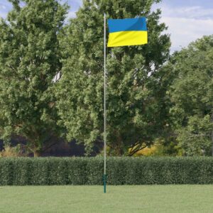 Vlajka Ukrajiny a tyč 6,23 m hliník