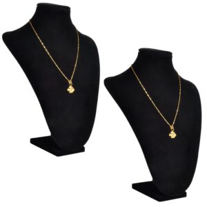 Flanelový stojan na náhrdelníky a retiazky, čierny, 23x11,5x30cm, 2 ks