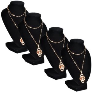 Flanelový stojan na náhrdelníky a retiazky, čierny, 9x8,5x15 cm, 4 ks