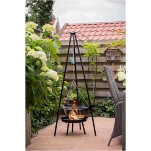 RedFire Záhradný gril s trojnožkou a miskou na oheň 50 cm čierny