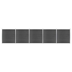 Sada plotových panelov WPC 872x186 cm čierna