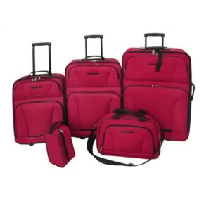 Päť-dielna súprava batožiny, červená