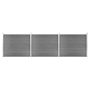 Sada plotových panelov WPC 526x146 cm sivá