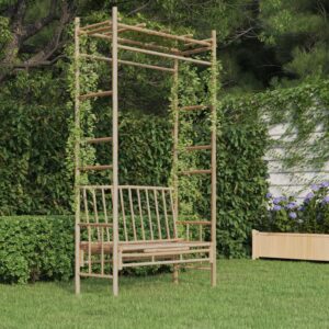Záhradná lavička s pergolou 116 cm bambus