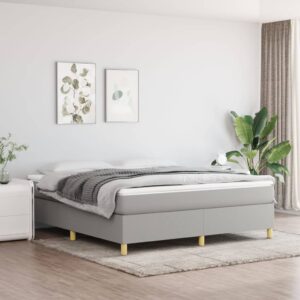 Boxspring posteľ s matracom bledosivá 180x200 cm látka
