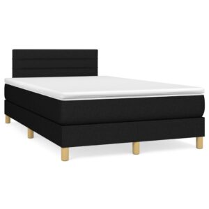 Boxspring posteľ s matracom čierna 120x190 cm látka