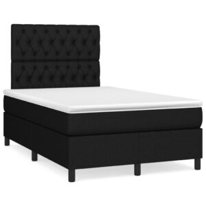 Boxspring posteľ s matracom čierna 120x190 cm látka