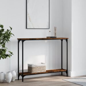 Konzolový stolík dymový dub 100x22,5x75 cm kompozitné drevo