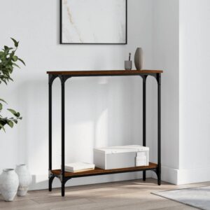 Konzolový stolík hnedý dub 75x22,5x75 cm kompozitné drevo