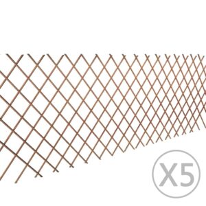 Mriežkový plot z vŕbového prútia 5 ks 180x90 cm