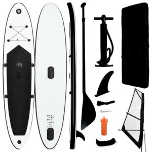 Nafukovací Stand up paddleboard s plachtou, čierno biely