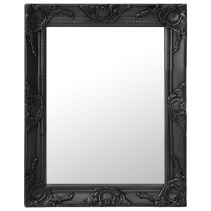 Nástenné zrkadlo v barokovom štýle 50x60 cm čierne