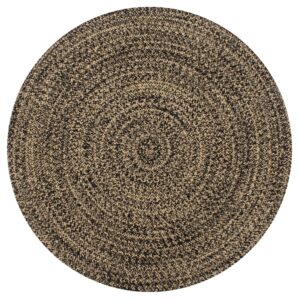 Ručne vyrobený jutový koberec čierny a prírodný 150 cm