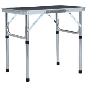 Skladací kempingový stôl sivý 60x45 cm hliníkový