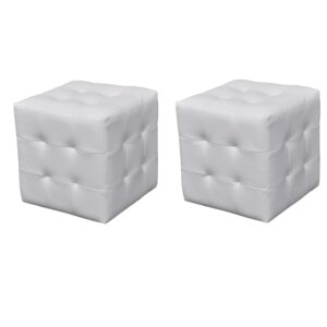 Taburetky v tvare kocky, biele