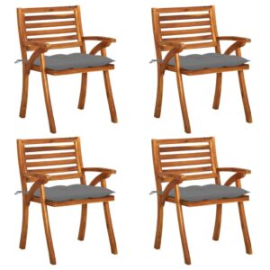 Záhradné stoličky so sedákmi 4 ks akáciový masív
